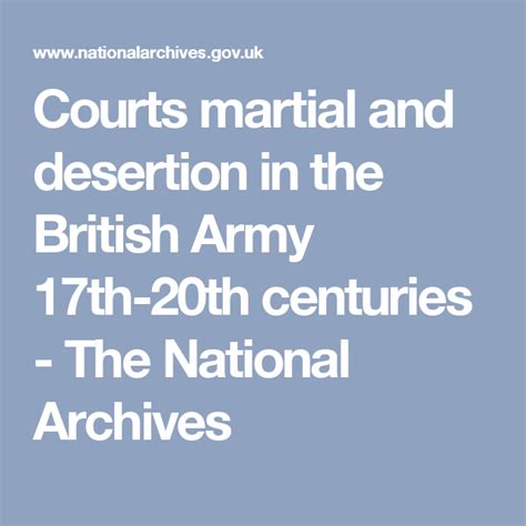 Courts Martial And Desertion In The British Army 17th 20th Centuries The National Archives