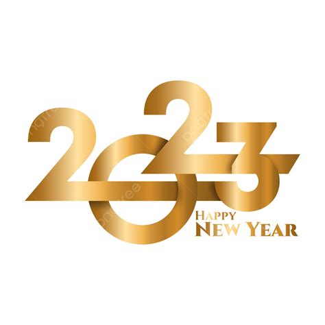 2023 Happy New Year Golden Logo Typography 2023 Happy New Year 2023