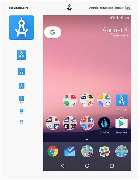 This Template Helps Quickly Render The Multiple Android Product Icon