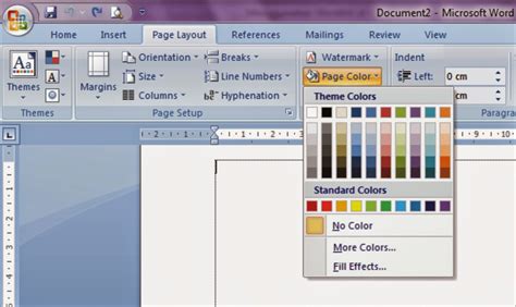Page Color Dalam Microsoft Word Untuk Memberi Background Pada Lembar