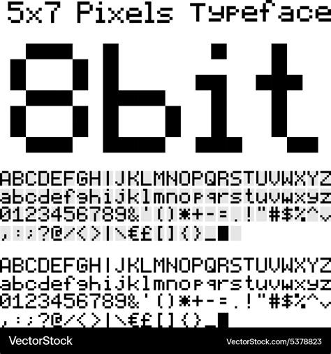 8 Bit Font Royalty Free Vector Image Vectorstock