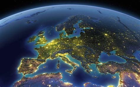 Download Wallpapers Europe From Space Night Earth