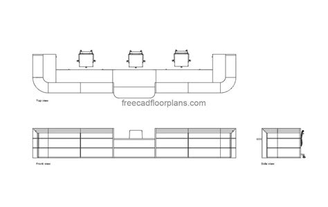 Large Reception Desk Free CAD Drawings