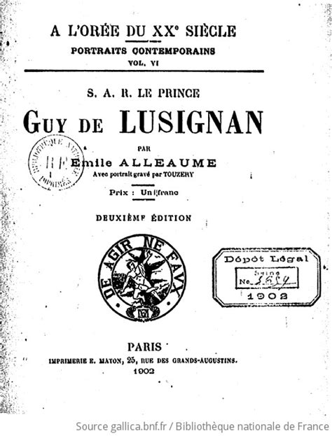 S A R Le Prince Guy De Lusignan 2e édition Par Emile Alleaume Avec Portrait Gravé Par