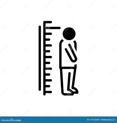 Black Solid Icon For Height Tall And Big Stock Vector Illustration