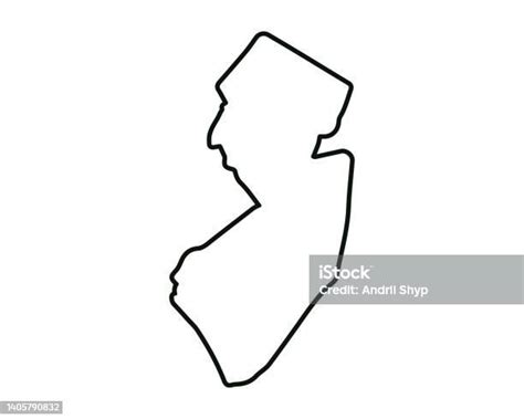 Us State Map New Jersey Outline Symbol Vector Illustration Stock