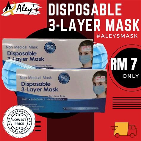 Pelitup Muka 3 Layer Biru Health And Nutrition Face Masks And Face