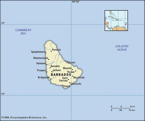 Map Of Barbados And Geographical Facts Where Barbados Is On The World Map World Atlas