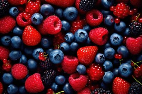 Premium Ai Image Berries Closeup Colorful Assorted Mix Of Strawberry