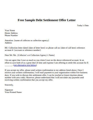Free 10 Settlement Offer Letter Samples In Pdf Ms Word