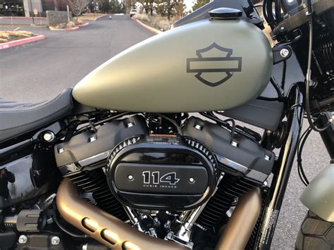2021 Harley Davidson Fat Bob 114 Deadwood Green Denim Wildhorse