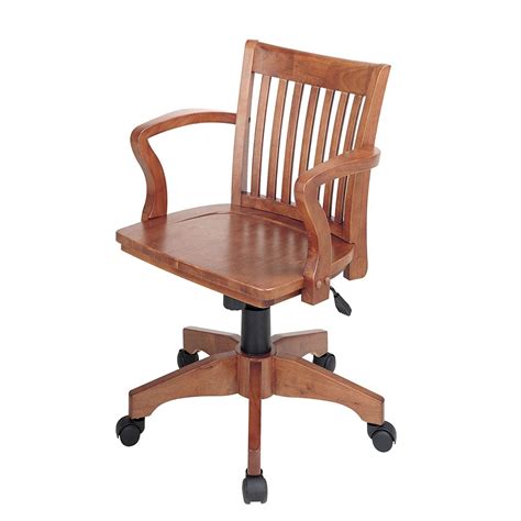 2) armless wood bankers desk chair. Classic Wooden Bankers Chair with Wood Seat and Arms ...