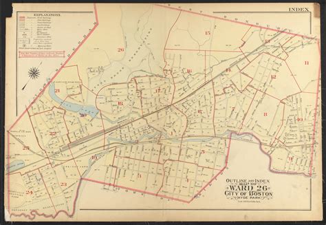 Outline And Index Map Of Ward 26 City Of Boston Hyde Park Norman B
