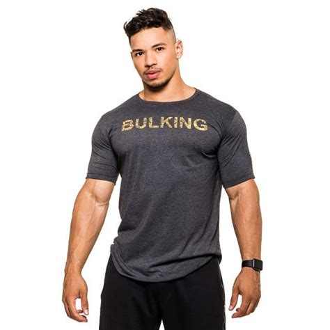 bulking brand men gyms t shirt skinny elasticity bodybuilding workout