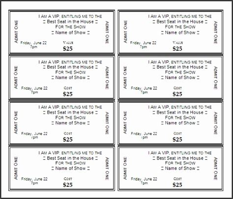 Ticket Templates For Microsoft Word Renewsurf