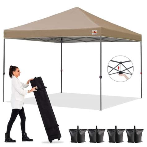 Abccanopy 12 Ft X 12 Ft Khaki Instant Pop Up Canopy Tent Outdoor