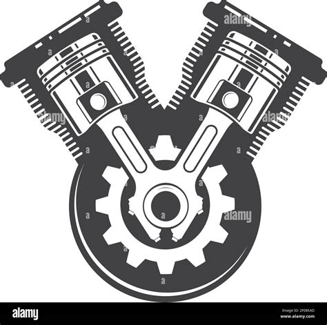 Engine Piston Vector Icon Illustration Design Template Stock Vector