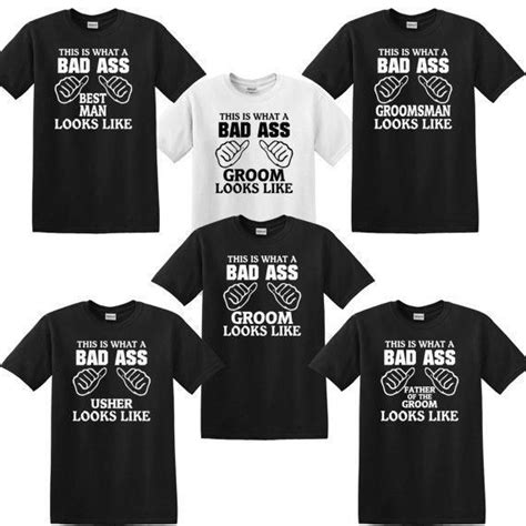 Bad Ass Bachelor Wedding Party T Shirts Custom Groom Best Man