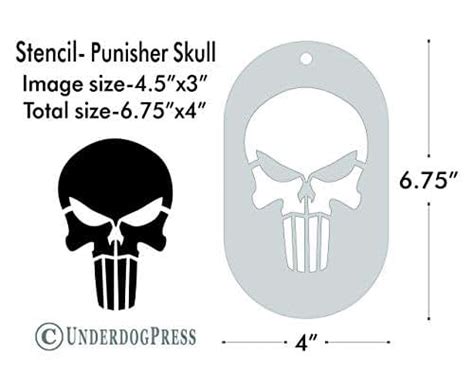 Large Stencil Punisher Skull Handmade