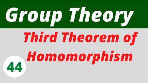 17 Third Fundamental Theorem Of Homomorphism Group Theory Youtube
