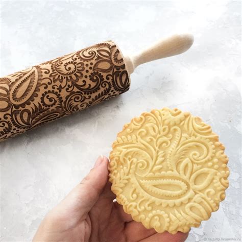 Paisley Embossing Rolling Pin Laser Engraved Rolling