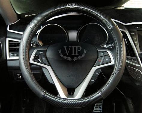 Equus Vip Style Luxury Black Carbon Steering Wheel Cover Korean Auto