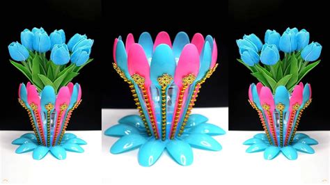Ide Kreatif Vas Bunga Dari Sendok Plastik Mudah Banget Membuat Vas