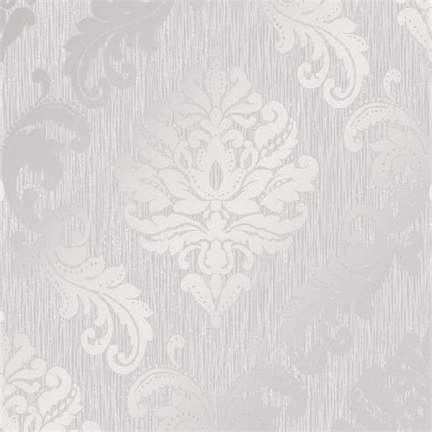 Chelsea Glitter Damask Wallpaper In Soft Grey And Silver I Love Wallpaper