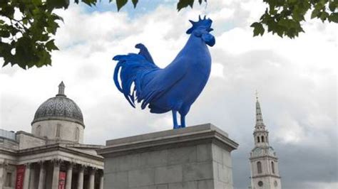 Picture Large Blue Cock Erected In Londons Trafalgar Square Herie