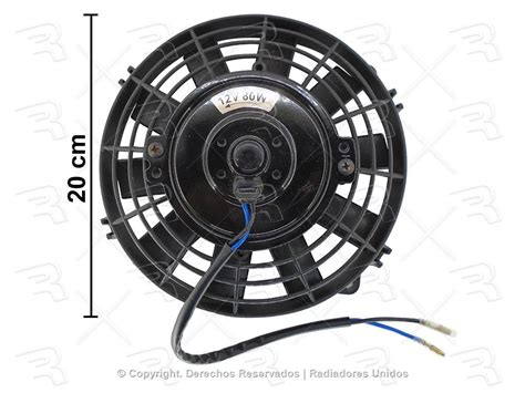 Motoventilador Completo Universal 8 Plg 12v Sencillo Runsa Autopartes