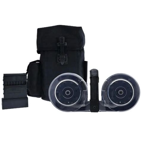 100 Round Drum Mag With Pouch And Speed Loader