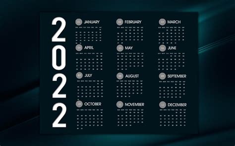 Download Wallpapers 2022 Calendar Dark Blue Stylish Background Blue