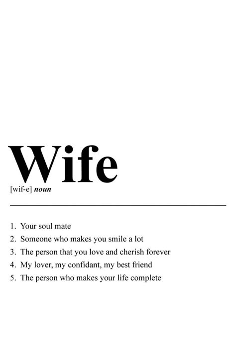 Wife Definition Print A4 Print T For Her Married Etsy In 2023