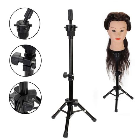 Adjustable Salon Wig Tripod Stand Wig Holder Hair Styling Practice