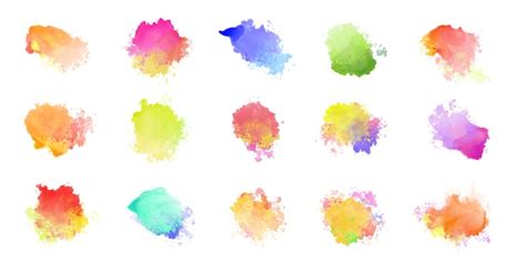 Gran Conjunto De Manchas De Colores Acuarelas Vector Gratis