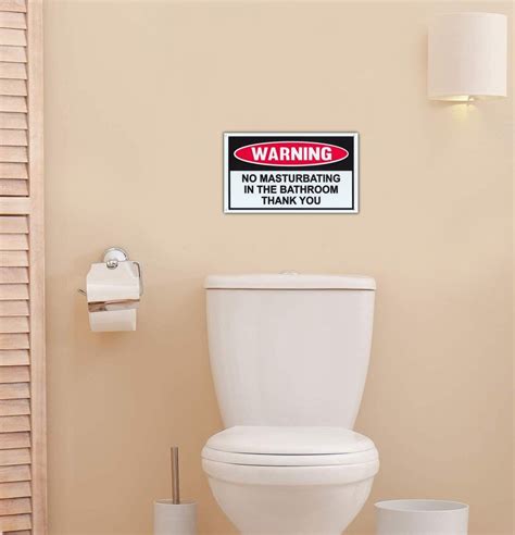 Funny Warning Sign Plastic No Masturbating In The Bathroom Etsy