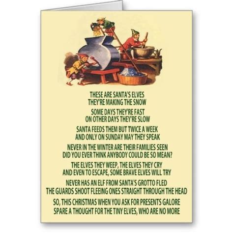 Bad Christmas Elves Holiday Card Uk Funny Christmas Poems