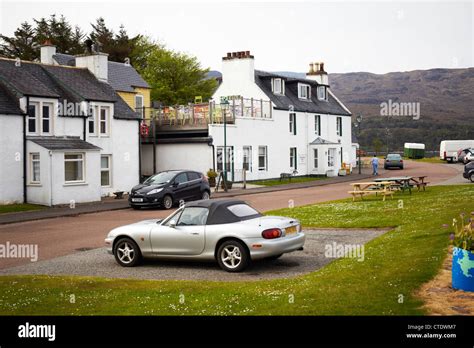 Tigh An Eilean Hotel At Shieldaig Mazda Mx In Foreground Scotland