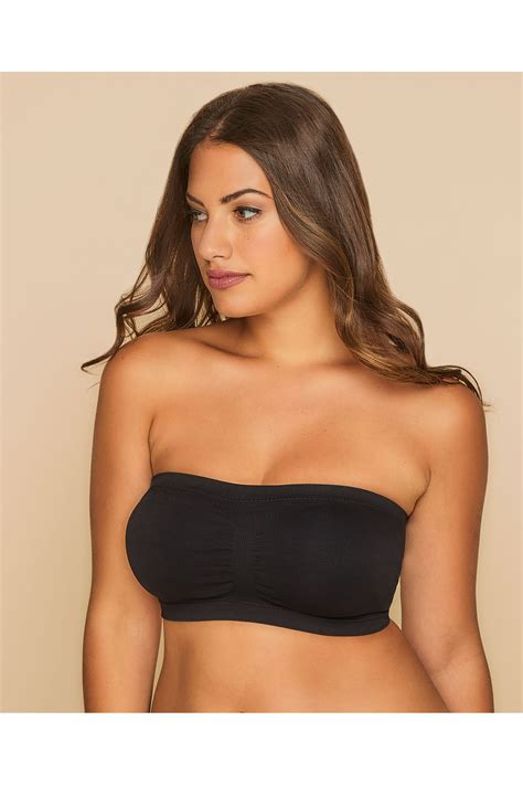 Black Seamless Surefit Bandeau Bra With Soft Padded Full Cups
