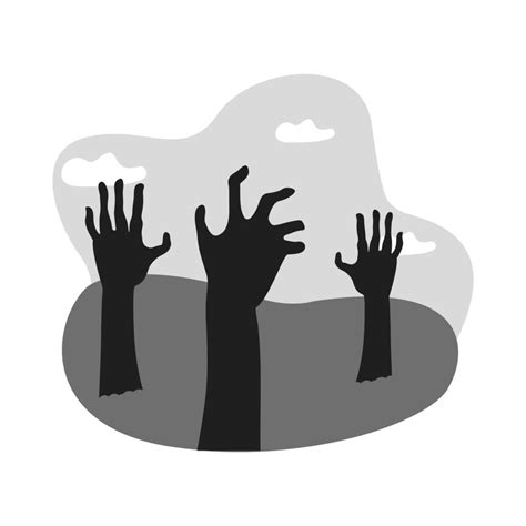 zombie dead hands reaching out of ground icon 1990674 vector art at vecteezy