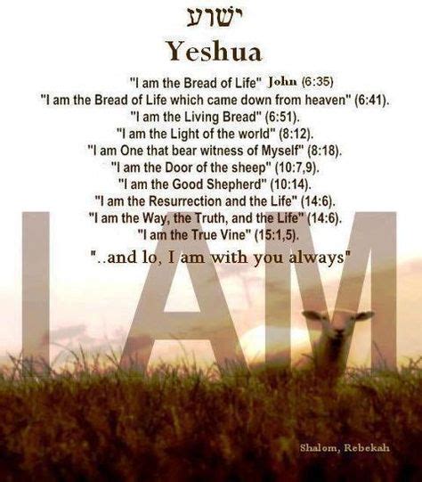 Yeshua I Am Scripture Word Of God Names Of God