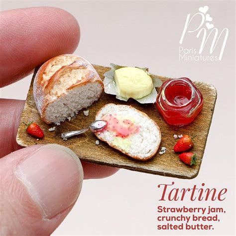 My Breakfast In Miniature Tartine Open Sandwich With Strawberry Jam