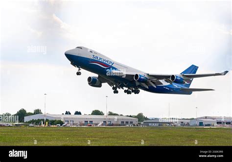 Jumbo Jet Taking Off Stock Photo Alamy