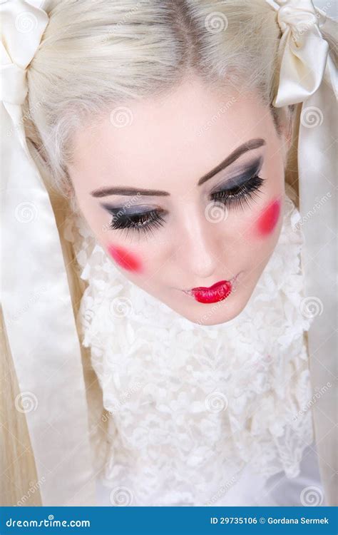 Girl With Dolly Makeup Stock Photo Image Of Expressive 29735106