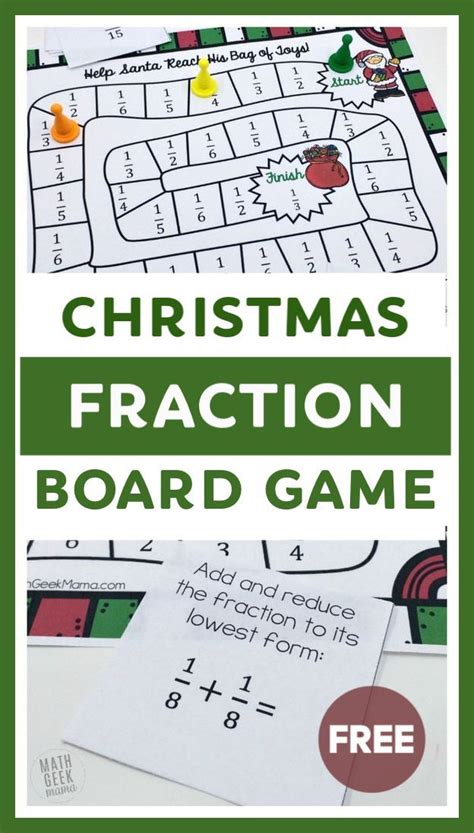 Christmas Themed Printable Fraction Game Free Fraction Games