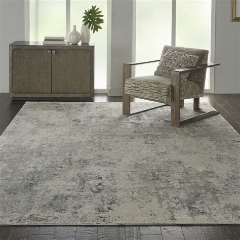 Nourison Rustic Textures Abstract Abstract Greybeige Area Rug