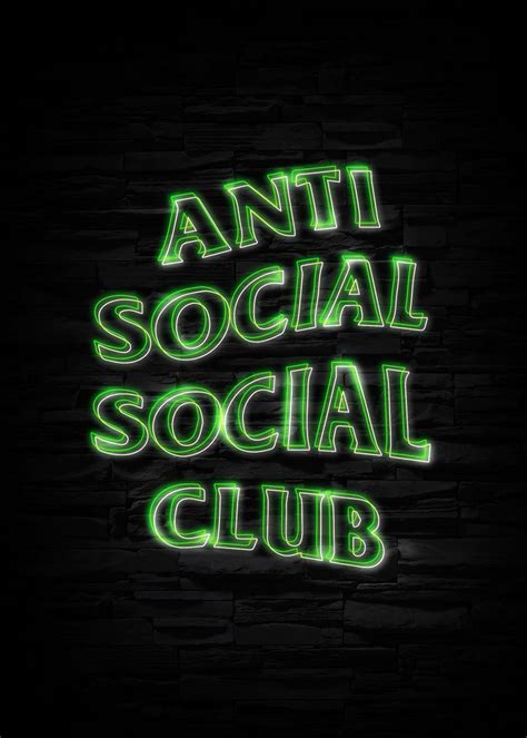 Anti Social Social Club Poster By Slender Displate Green
