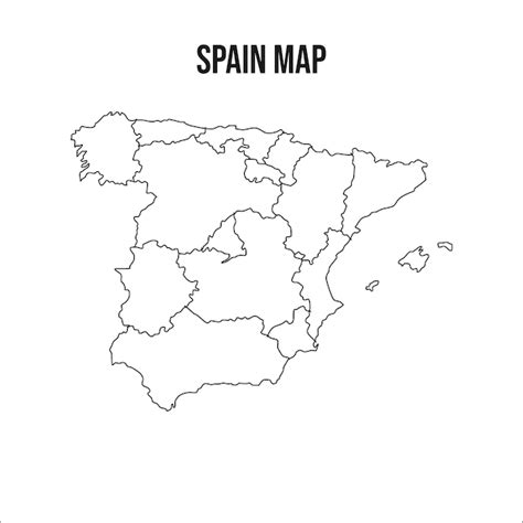 Vetor De Mapa Da Espanha Mapa Da Espanha Com Ilustração Vetorial De Linha De Território Mapas