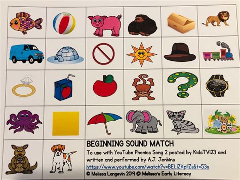 Beginning Sound Match To Use With Phonics 2 Song On Youtube Phonics