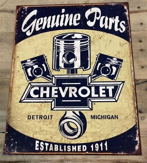 The Rustic Shop 16 X 125 Genuine Parts Chevrolet Tin Wall Sign